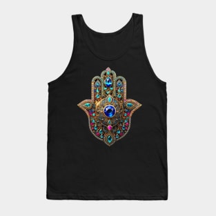 Bejewelled Hamsa Hand Tank Top